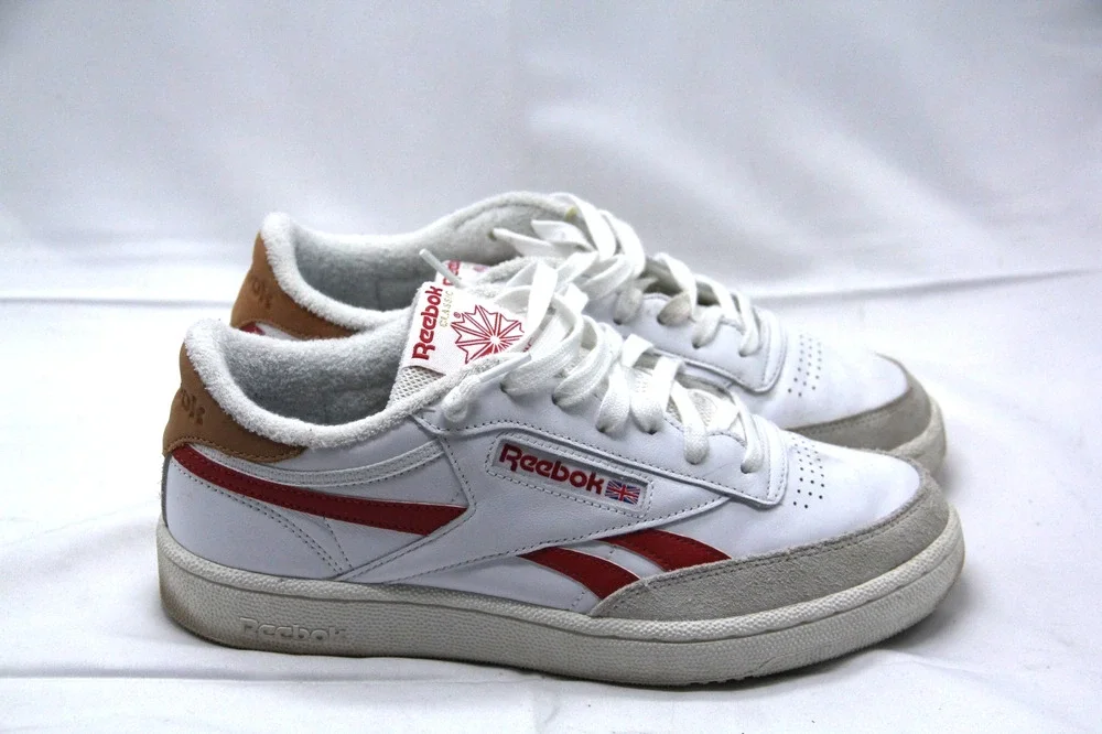 Reebok Club C Revenge Shoes Mens Size 9 Chalk Whit Semi Orange Flare Sneakers